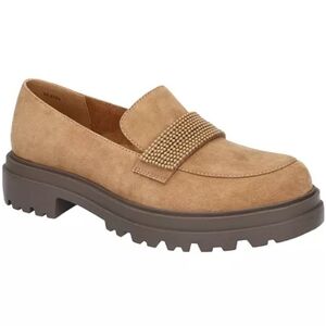 Bella Vita Women's The Paz Suede Lug Sole Loafers In Cognac Size 9M